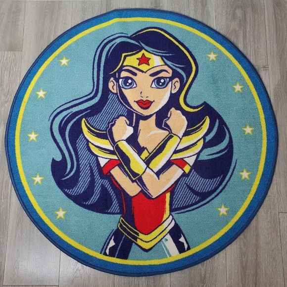 DC Comics | Accents | Dc Comics Circle Area Rug Wonderwoman Pattern ...